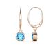 1 - Cara Blue Topaz (5mm) Solitaire Dangling Earrings 