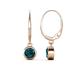 1 - Cara London Blue Topaz (5mm) Solitaire Dangling Earrings 