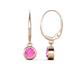 1 - Cara Pink Sapphire (5mm) Solitaire Dangling Earrings 