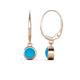 1 - Cara Turquoise (5mm) Solitaire Dangling Earrings 