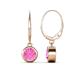 1 - Cara Lab Created Pink Sapphire (6mm) Solitaire Dangling Earrings 