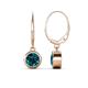 1 - Cara Blue Diamond (6.5mm) Solitaire Dangling Earrings 