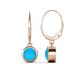 1 - Cara Turquoise (6mm) Solitaire Dangling Earrings 