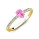 4 - Aurin 7x5 mm Pear Pink Sapphire and Round Diamond Engagement Ring 