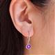 2 - Cara Amethyst (5mm) Solitaire Dangling Earrings 
