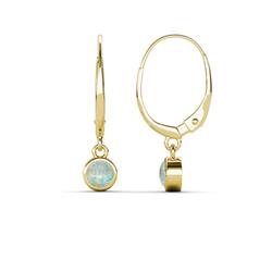 Cara Opal Solitaire Dangling Earrings Opal ctw Bezel Set Solitaire Dangling Earrings K Yellow Gold