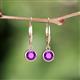 3 - Cara Amethyst (5mm) Solitaire Dangling Earrings 