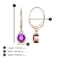 5 - Cara Amethyst (5mm) Solitaire Dangling Earrings 