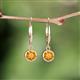 3 - Cara Citrine (5mm) Solitaire Dangling Earrings 