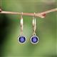 3 - Cara Iolite (5mm) Solitaire Dangling Earrings 