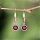 3 - Cara Rhodolite Garnet (5mm) Solitaire Dangling Earrings 