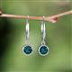 3 - Cara London Blue Topaz (5mm) Solitaire Dangling Earrings 