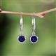 3 - Cara Blue Sapphire (5mm) Solitaire Dangling Earrings 