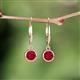 3 - Cara Ruby (5mm) Solitaire Dangling Earrings 