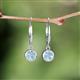 3 - Cara Aquamarine (5mm) Solitaire Dangling Earrings 