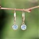 3 - Cara Aquamarine (5mm) Solitaire Dangling Earrings 