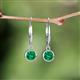 3 - Cara Emerald (5mm) Solitaire Dangling Earrings 