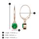 4 - Cara Emerald (5mm) Solitaire Dangling Earrings 