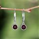 3 - Cara Red Garnet (5mm) Solitaire Dangling Earrings 