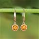 3 - Cara Citrine (6.5mm) Solitaire Dangling Earrings 