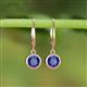 3 - Cara Iolite (6.5mm) Solitaire Dangling Earrings 