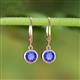 3 - Cara Tanzanite (6.5mm) Solitaire Dangling Earrings 