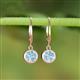 3 - Cara Aquamarine (6.5mm) Solitaire Dangling Earrings 