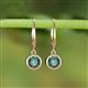 3 - Cara Lab Created Alexandrite (6.5mm) Solitaire Dangling Earrings 