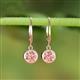 3 - Cara Morganite (6.5mm) Solitaire Dangling Earrings 