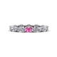 1 - Madison 5x3 mm Oval Diamond and Pink Sapphire Eternity Band 