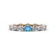 1 - Madison 5x3 mm Oval Diamond and Blue Topaz Eternity Band 