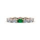 1 - Madison 5x3 mm Oval Diamond and Emerald Eternity Band 