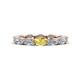 1 - Madison 5x3 mm Oval Diamond and Yellow Sapphire Eternity Band 