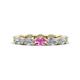 1 - Madison 5x3 mm Oval Diamond and Pink Sapphire Eternity Band 