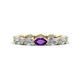 1 - Madison 5x3 mm Oval Diamond and Amethyst Eternity Band 