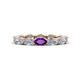 1 - Madison 5x3 mm Oval Diamond and Amethyst Eternity Band 