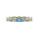 1 - Madison 5x3 mm Oval Diamond and Blue Topaz Eternity Band 