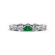 1 - Madison 5x3 mm Oval Diamond and Emerald Eternity Band 