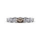 1 - Madison 5x3 mm Oval Diamond and Smoky Quartz Eternity Band 