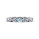 1 - Madison 5x3 mm Oval Diamond and Aquamarine Eternity Band 