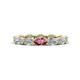 1 - Madison 5x3 mm Oval Diamond and Pink Tourmaline Eternity Band 