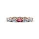 1 - Madison 5x3 mm Oval Diamond and Pink Tourmaline Eternity Band 