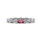 1 - Madison 5x3 mm Oval Diamond and Pink Tourmaline Eternity Band 