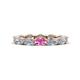 1 - Madison 5x3 mm Oval Lab Grown Diamond and Pink Sapphire Eternity Band 