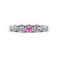 1 - Madison 5x3 mm Oval Lab Grown Diamond and Pink Sapphire Eternity Band 