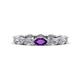 1 - Madison 5x3 mm Oval Lab Grown Diamond and Amethyst Eternity Band 