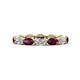 1 - Madison 5x3 mm Oval Diamond and Rhodolite Garnet Eternity Band 