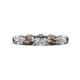 1 - Madison 5x3 mm Oval Diamond and Smoky Quartz Eternity Band 