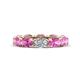 1 - Madison 6x4 mm Oval Diamond and Pink Sapphire Eternity Band 