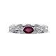 1 - Madison 6x4 mm Oval Diamond and Rhodolite Garnet Eternity Band 